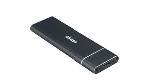 Caja externa slim USB 3.1 Gen2 M.2 Sata II/III SSD en alumínio Negro