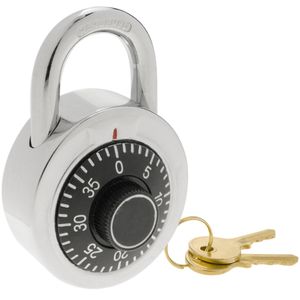 Candado de seguridad acero y combinación rotatoria con llave 50mm