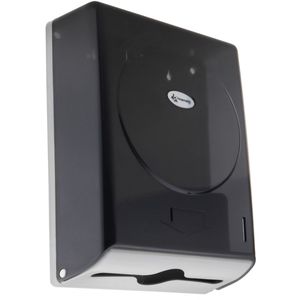 Dispensador de toallas de papel para baño en negro 274x103x373mm