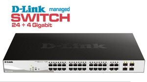 Switch 24 puertos D-Link Web Smart 10/100/1000 Mbps mini GBIC con gestión