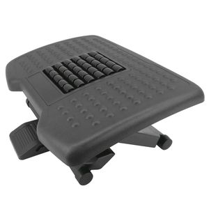 Reposapiés con plataforma ajustable de plástico negro con efecto masaje 455 x 330 mm 3 niveles