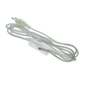 Cable alimentación con interruptor conector bipolar a bornes transparente 2m