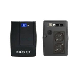 SAI PHASAK 600VA Esential Interactivo, CPFU, Green Topology, Táctil, USB y Protección RJ45
