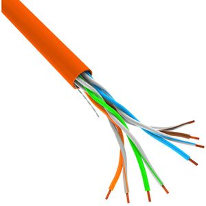 Bobina de cable de red ethernet Cat. 5e UTP CCA de 305 m rígido de color naranja LCU5-10CC-0305-O