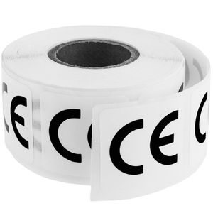 Rollo bobina de 500 etiquetas adhesivas con el logotipo CE 25x25 mm