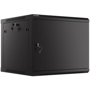 Armario Rack mural 19" 9U F600 600x600x512mm pared desmontado DIY negro Lanberg