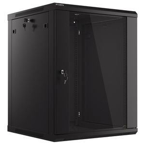 Armario Rack mural 19" 15U F600 600x600x779mm pared desmontado DIY negro Lanberg