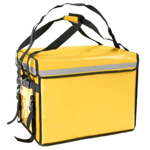 Nevera portátil amarilla 76 Litros 50x39x39cm, mochila bolsa isotérmica para picnic, camping, playa, entrega de alimentos en moto o bicicleta