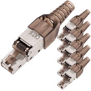 Conector FTP Cat.6 RJ45 macho crimpado automático pack 6 unidades