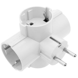 Multiplicador de clavija enchufe schuko cuadruple de color blanco