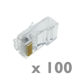 Conector UTP Cat.6 RJ45 macho para crimpar a cable 100-pack