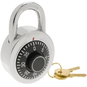 Candado de seguridad acero y combinación rotatoria con llave 50mm