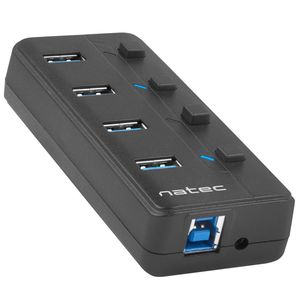 Hub USB tipo A 3.0 de 4 puertos negro Natec Mantis 2 NHU-1557