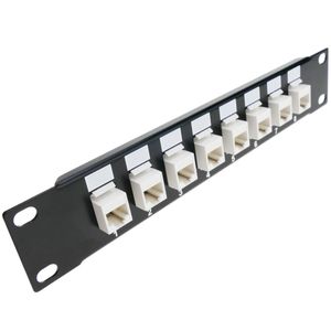 Patch panel 10" para armario rack 8-port RJ45 Cat.5e UTP 1U Keystone