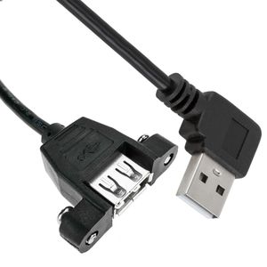 Cable USB 2.0 tipo A Macho acodado a USB tipo A Hembra para Panel 100 cm