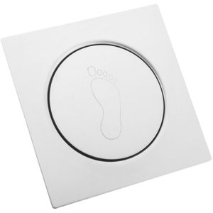 Sumidero con tapón de pulsación 12x12cm de acero inoxidable brillante