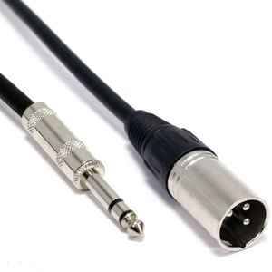 Cable de audio estéreo XLR 3-pin macho a TRS jack 6.3mm macho de 2m