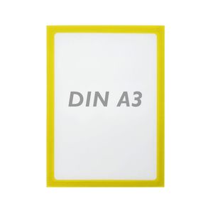 Marco magnético flexible amarillo A3 para letreros con imán