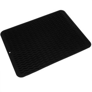 Alfombrilla escurreplatos de silicona 405x307 mm negra