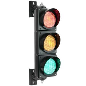 Semáforo para interior y exterior IP65 negro de 3 x 100mm de 12-24V con luces LED verde ámbar y roja