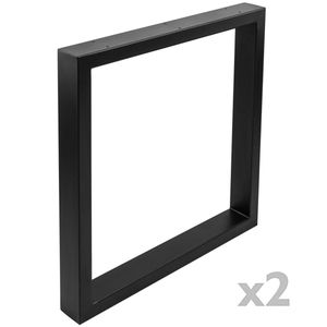 Pies rectangulares para mesa Patas en acero negro 680 x 80 x 710 mm 2-pack