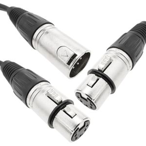 Duplicador de audio cannon XLR macho a 2 XLR hembra 5-pin
