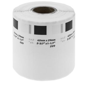 Rollo bobina de 800 etiquetas adhesivas compatibles con Brother DK-11209 29x62mm