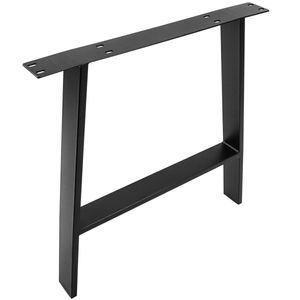 Pies rectangulares para mesa. Patas en acero negro 695 x 85 x 730 mm 2-pack