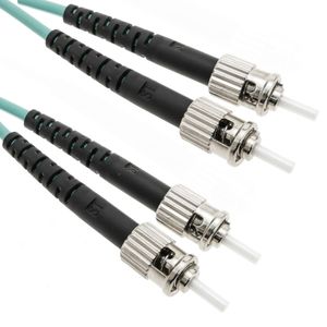 Cable de fibra óptica OM4 multimodo MMF duplex 50µm/125µm ST-ST de 1m