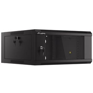 Armario Rack mural 19" 4U F600 570x600x277mm pared negro Lanberg