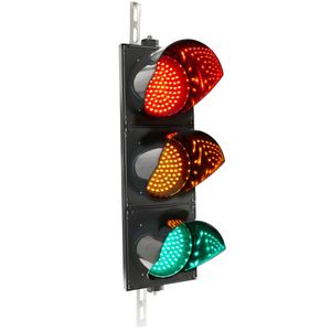 Semáforo para interior y exterior IP65 negro de 3 x 200mm de 220V con luces LED verde y roja