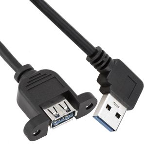 Cable USB 3.0 tipo A Macho acodado a USB tipo A Hembra para Panel 100 cm