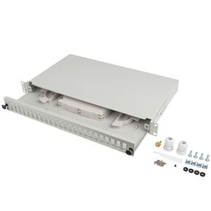 Patch panel blanco para rack 19" 1U 24 SC duplex o LC quad