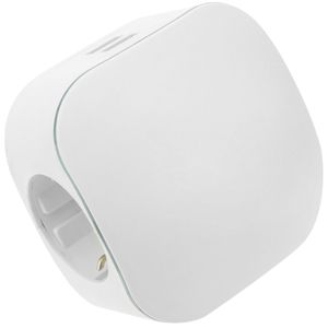 Multiplicador de clavija enchufe schuko triple de color blanco con cargador USB 5VDC