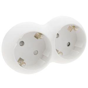 Multiplicador adaptador de clavija enchufe schuko doble blanco