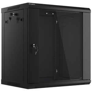 Armario Rack mural 19" 12U F450 600x450x645mm pared desmontado DIY negro Lanberg