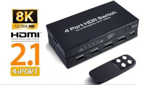 Switch Conmutador HDMI V2.1 4X1 8K@60Hz HDCP2.2 con mando
