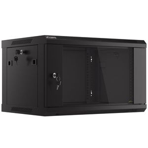 Armario Rack mural 19" 6U F450 600x450x379mm pared desmontado DIY negro Lanberg