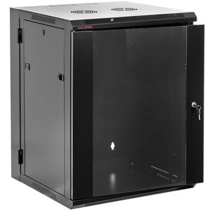 Armario rack mural 19'' pivotante 15U 600x550x770mm pared negro SOHORack GO montado
