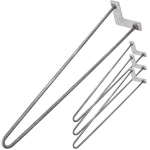 Pies para mesa y mueble estilo vintage Patas en acero 2 varillas 71 cm 4-pack