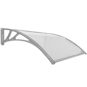 Tejadillo de protección 120x100cm Marquesina para puertas y ventanas gris