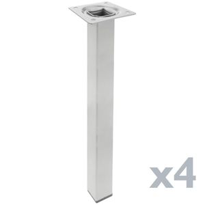 Pies cuadrados para mesa y mueble. Patas en acero gris de 40cm 4-pack