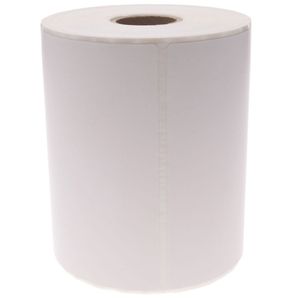 Rollo bobina de 300 etiquetas adhesivas para impresora transferencia térmica 101.6x127mm 20 unidades