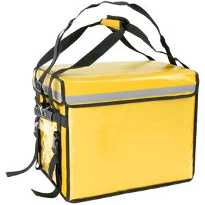 Nevera portátil amarilla 58 Litros 44x39x34cm, mochila bolsa isotérmica para picnic, camping, playa, entrega de alimentos en moto o bicicleta