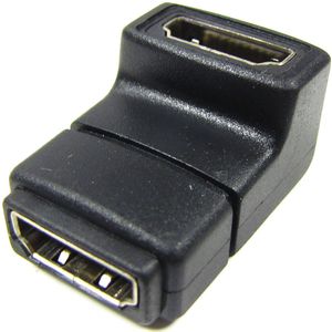 Adaptador HDMI de tipo HDMI-A hembra a HDMI-A hembra acodado