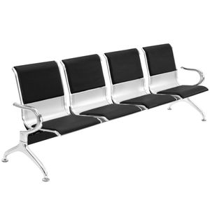 Bancada para sala de espera con sillas ergonómicas acolchadas de 4 plazas