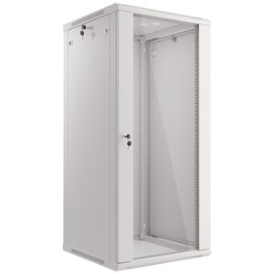 Armario Rack mural 19" 27U F600 600x600x1307mm pared desmontado DIY blanco Lanberg