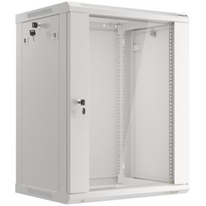 Armario Rack mural 19" 15U F450 600x450x779mm pared desmontado DIY blanco Lanberg