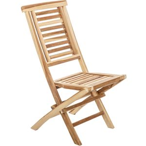 Silla plegable para jardín exterior de madera de teca certificada