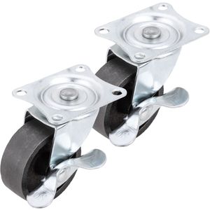 Ruedas pivotantes industriales de metal con freno 50 mm 2 unidades